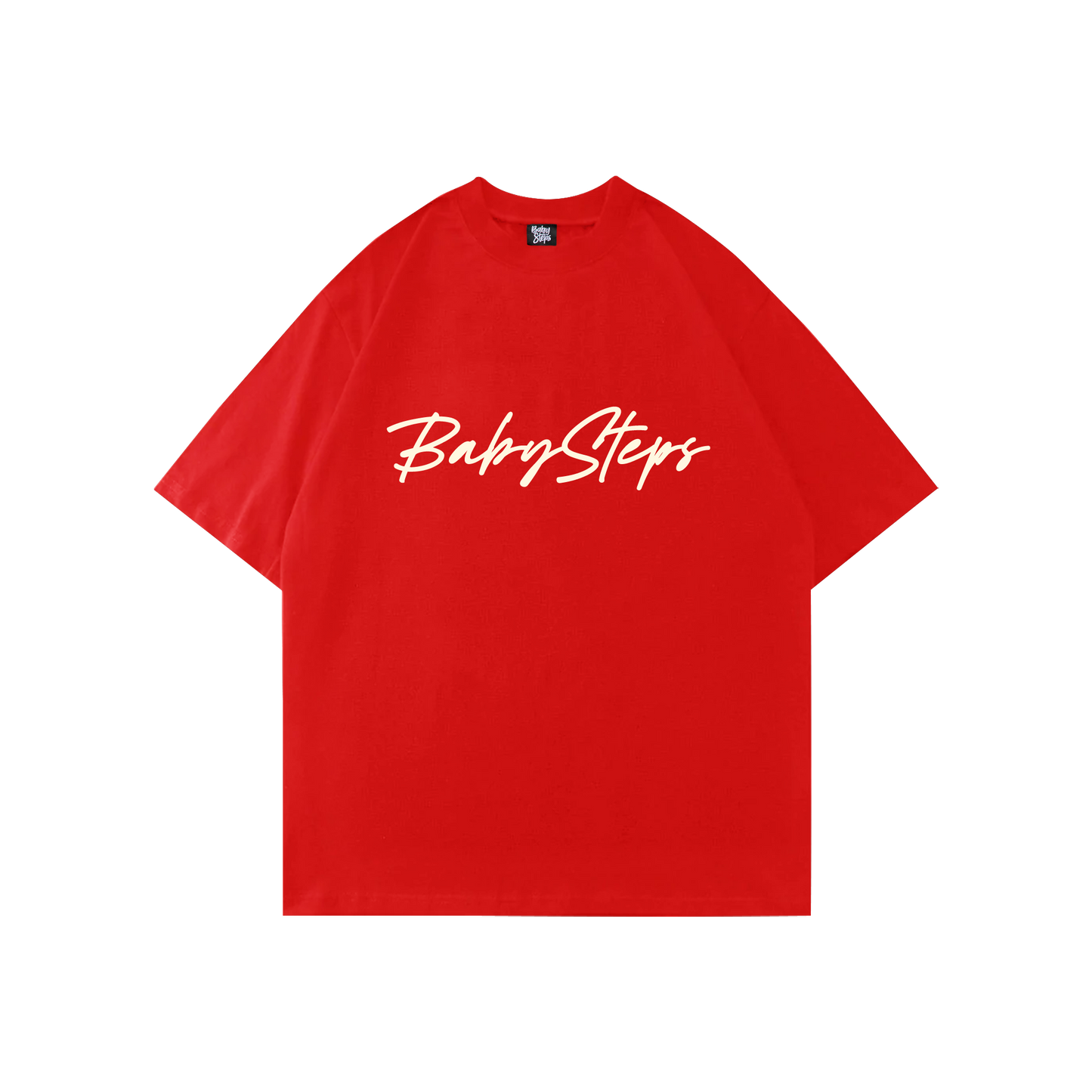 Script Tee in Coke Red